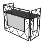 ULITMAX TrussBooth-BK Aluminium Truss DJ Booth with VESA TV Mount and Shelf (Black) + Carry Bag
