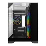 Powercool Atom Tempered Glass Black MicroATX Tower Gaming Case