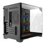 Powercool Atom Tempered Glass Black MicroATX Tower Gaming Case