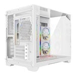 Powercool Atom Tempered Glass White MicroATX Tower Gaming Case