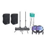 Yamaha DBR15 Bundle with Stands and Cables