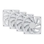 HYTE FA12 120mm PWM Fan 4 Pack Snow White
