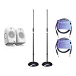 ADAM Audio - D3V (White) Monitors with Floor Stands + Cables