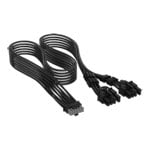 CORSAIR Elite Premium Black 12V-2x6 to 6+2-pin Power Supply Cable