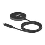 Club3D 25W Wireless Charger Qi 2.2 MagSafe Compatible Magnetic Pad - Black