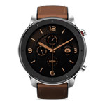 Open Box Amazfit GTR Smartwatch 47mm Stainless Steel Smartwatch Leather Strap iOS/Android