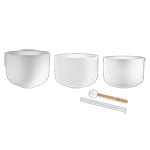 Meinl Sonic Energy 3-piece Crystal Singing Bowl Set, C3 / E3 / G3, 440 Hz