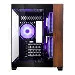 Cooler Master Elite 481 Wood Black Dual Chamber RGB MicroATX Tower Tempered Glass PC Case
