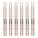 6 x Pairs Vic Firth - American Classic 5A Drumsticks Wood Tip