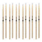 6 x Pairs ProMark Classic Attack 5B Shira Kashi Oak Drumstick, Oval Nylon Tip