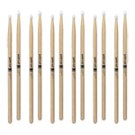6 x Pairs - ProMark Classic Forward 5B Hickory Drumstick, Oval Nylon Tip