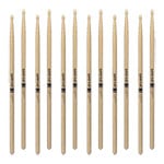 6 x  Pairs - ProMark Classic Forward 7A Hickory Drumstick, Oval Wood Tip