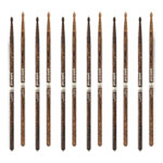 6 x Pairs ProMark Classic Forward 7A FireGrain Hickory Drumstick, Oval Wood Tip
