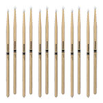 6 x Pairs ProMark Rebound 5A Hickory Drumstick, Oval Nylon Tip