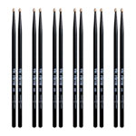 6 x Pairs Vic Firth - VF-5AB Black Hickory Drumsticks