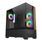 Cooler Master Elite 690 Wood Black Mid Tower Tempered Glass PC Case