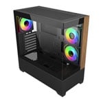Cooler Master Elite 690 Wood Black Mid Tower Tempered Glass PC Case