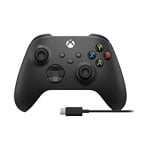 Xbox Wireless / Wired Black Controller with USB-C Cable for Xbox & PC