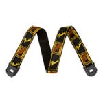 Fender Quick Grip Locking End Strap, Black/Yellow & Brown Monogram, 2"
