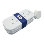 Tower 1.4 Metre Portable 2 Socket Travel Mains Extension Lead White