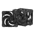 Arctic P12 Pro 120mm Black Reverse Blade PWM Triple Fan Pack