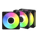 Arctic BioniX P12 A-RGB 120mm Black ARGB PWM High Static Pressure Triple Fan Pack