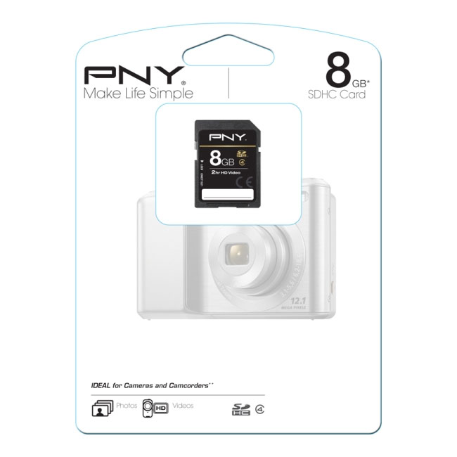8GB PNY Class 4 Secure Digital memory card LN43721 SD8GBHC4OPTIMAEF