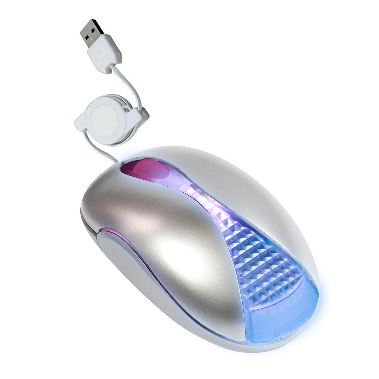 Targus Retractable Kaleidoscope Laptop Travel Mouse Silver USB LN44766