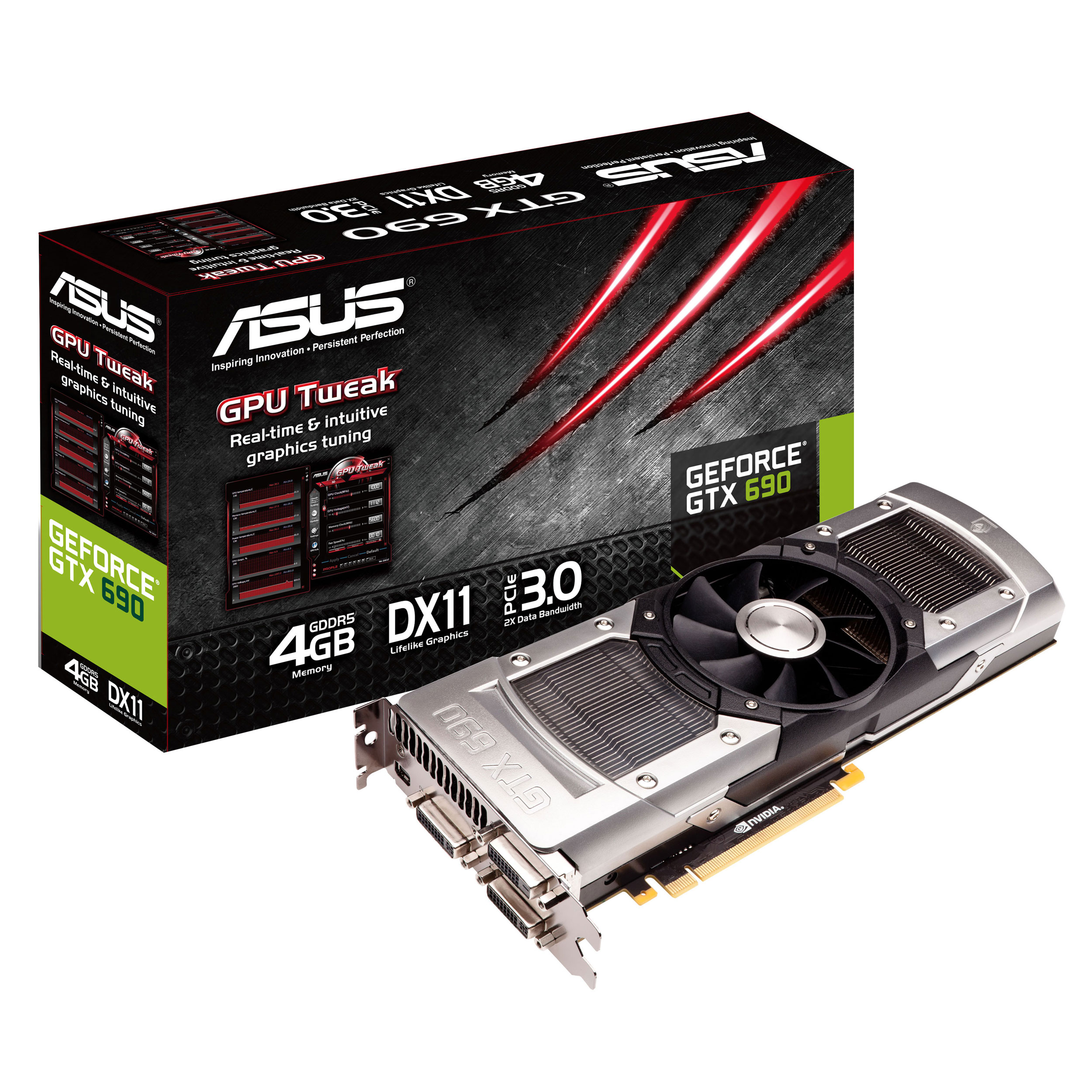 ASUS GeForce GTX 690 NVIDIA Graphics Card 4GB LN45075 GTX6904GD5