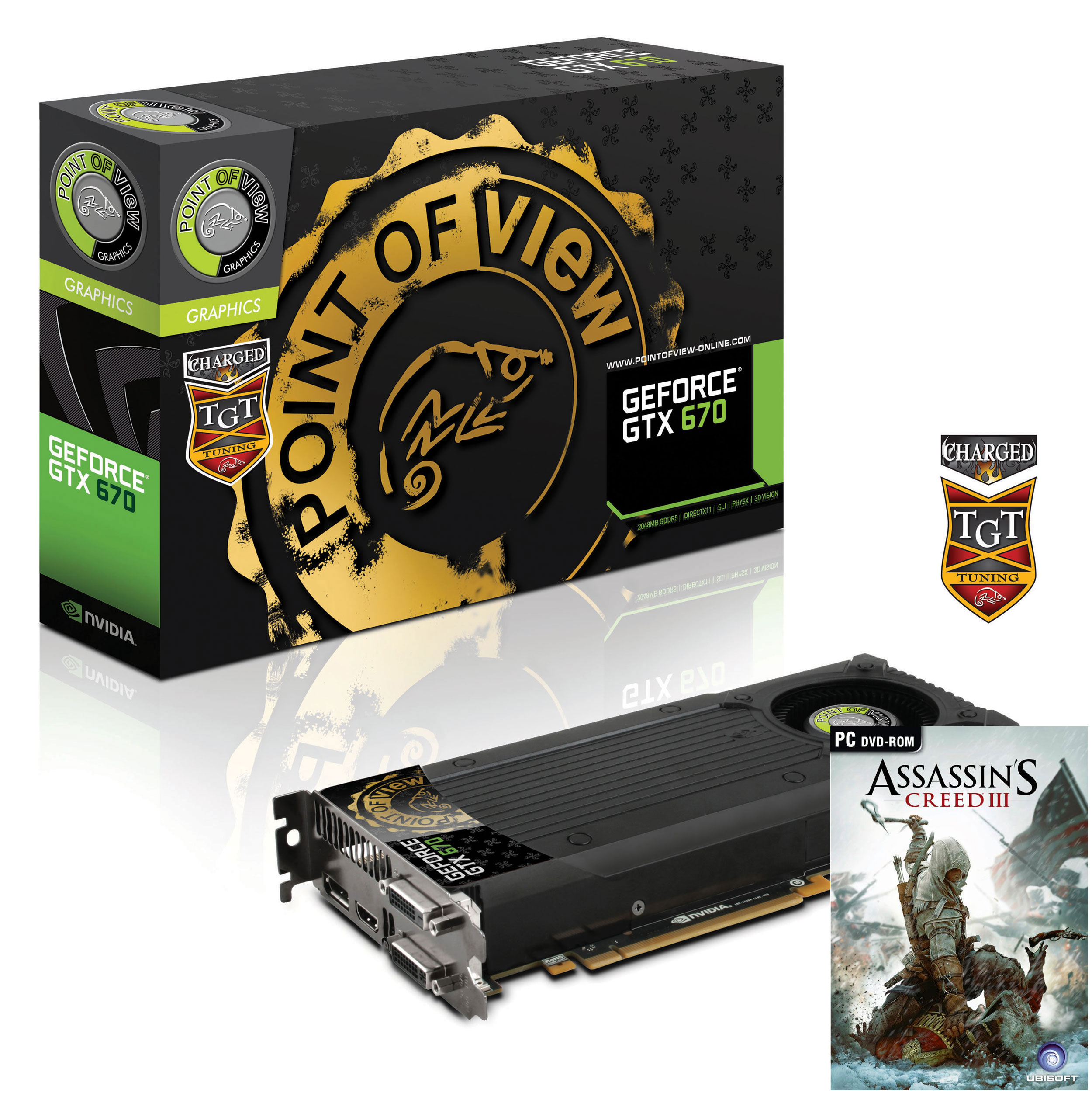 Point of View 2GB GeForce GTX 670 Charged NVIDIA Graphics Card LN45121 TGT670A12C SCAN UK
