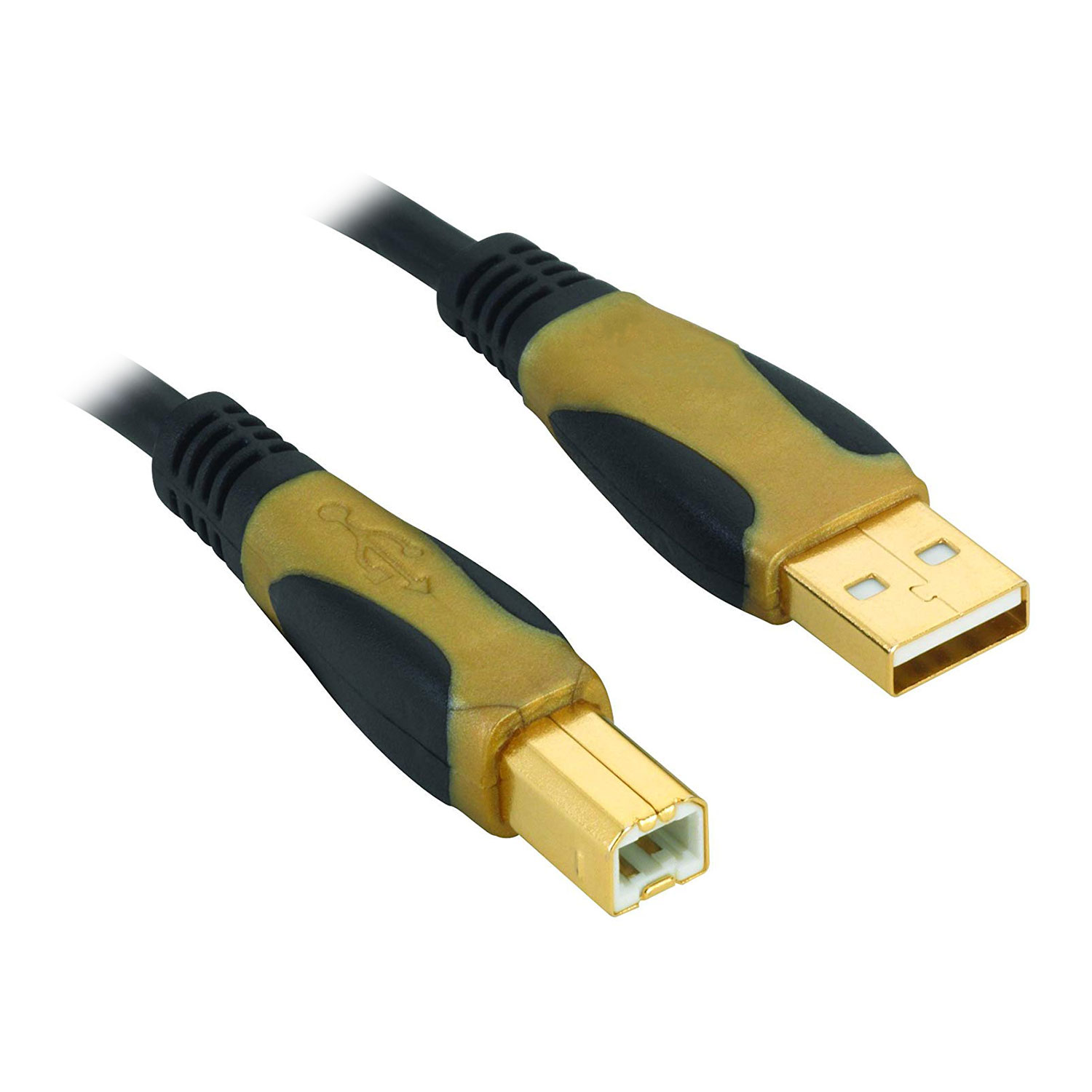 Câble USB A Mâle Vers B Mâle Translucide Doré 1,8 M – Pour Imprimante, Scanner, HDD