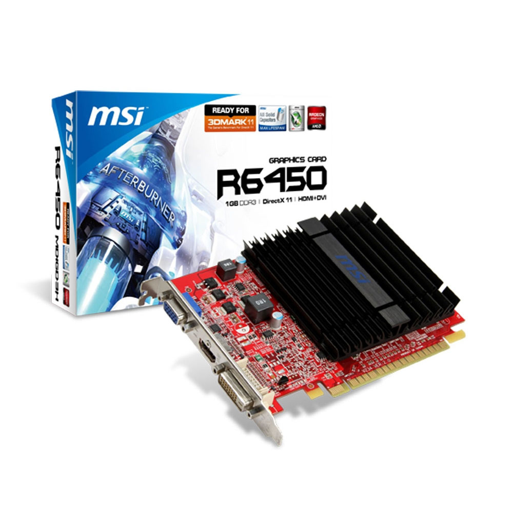 MSI HD 6450 AMD Radeon Graphics Card 1GB LN49121 R6450MD1GD3H