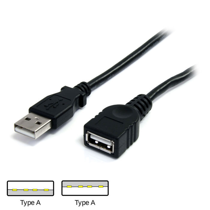 1.8m/6ft Black USB 2.0 Extension Cable M/F LN58975