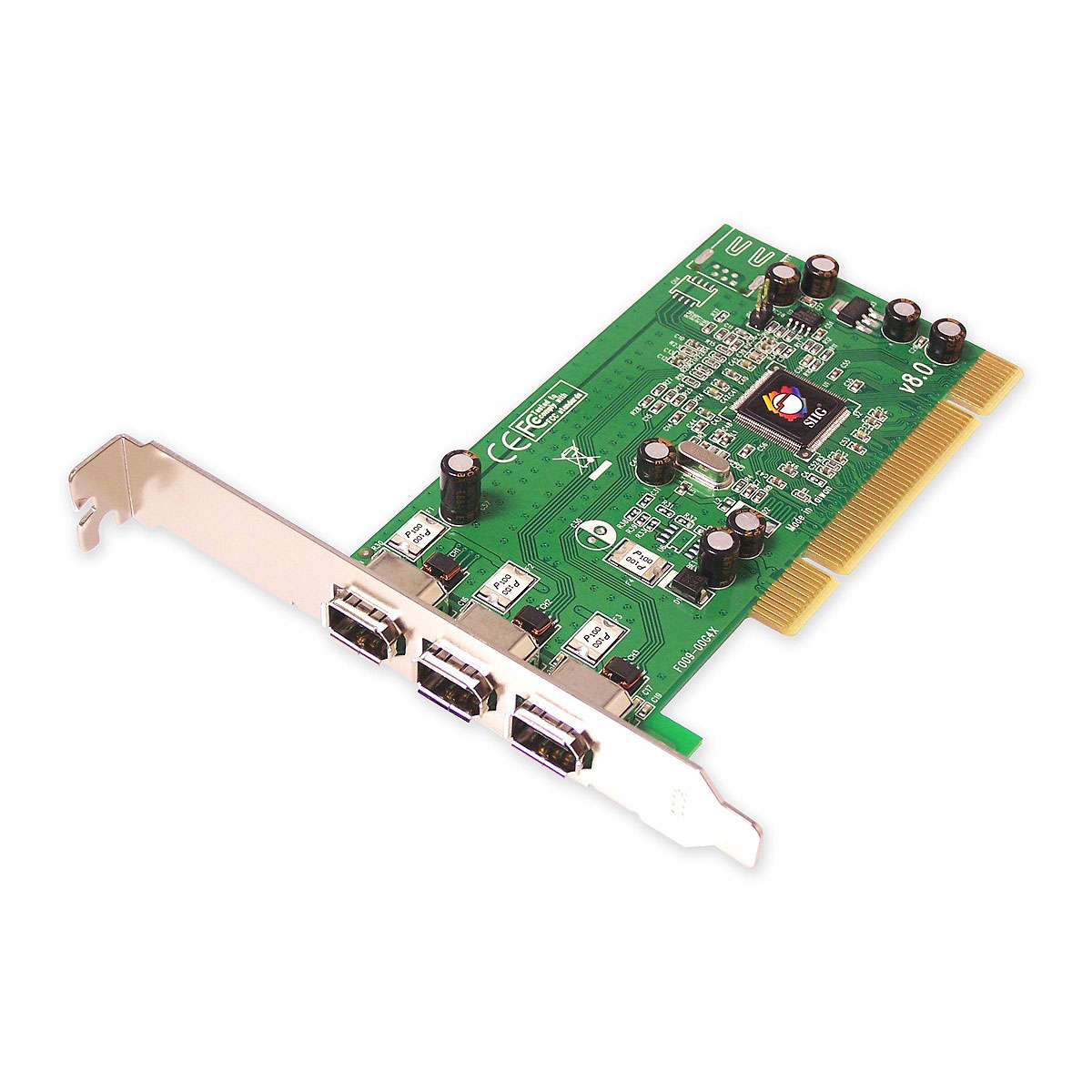 SIIG 3 port FireWire 400Mb/s TI TSB43AB23 chip 6 pin PCI Card LN63319 ...