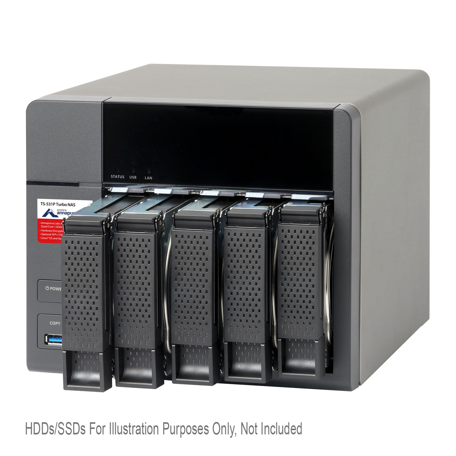 Qnap TS531P 2GB 5Bay Desktop Network NAS Storage Box LN69040 TS531P2G SCAN UK