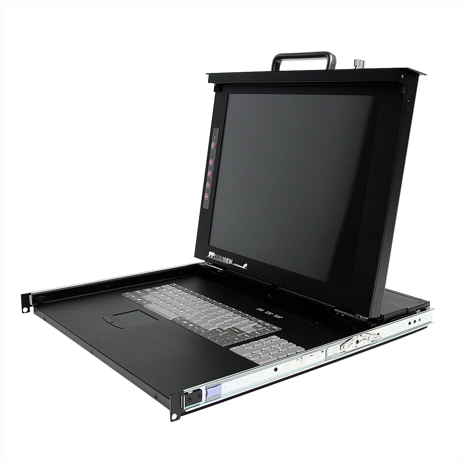 1U DuraView 17" Folding LCD Server Console Rack w/ 8 Port
