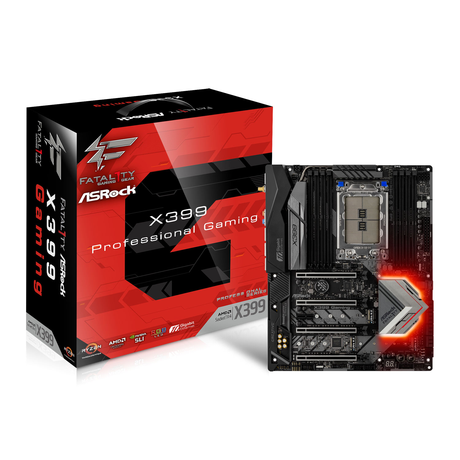 ASRock AMD Threadripper X399 Professional Gaming TR4 ATX Motherboard