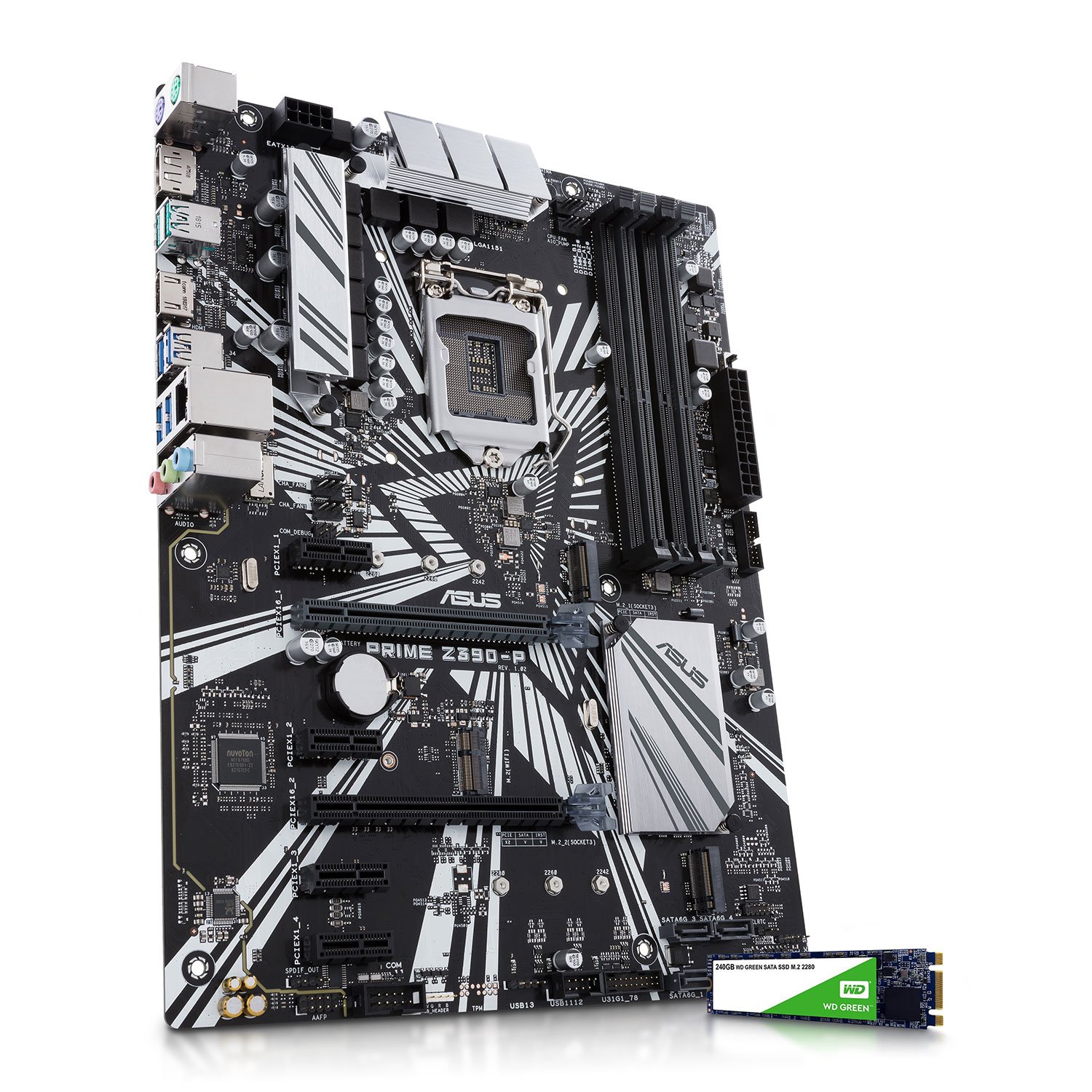 ASUS PRIME Z390P Motherboard & 240GB WD Green M.2 SATA SSD Bundle