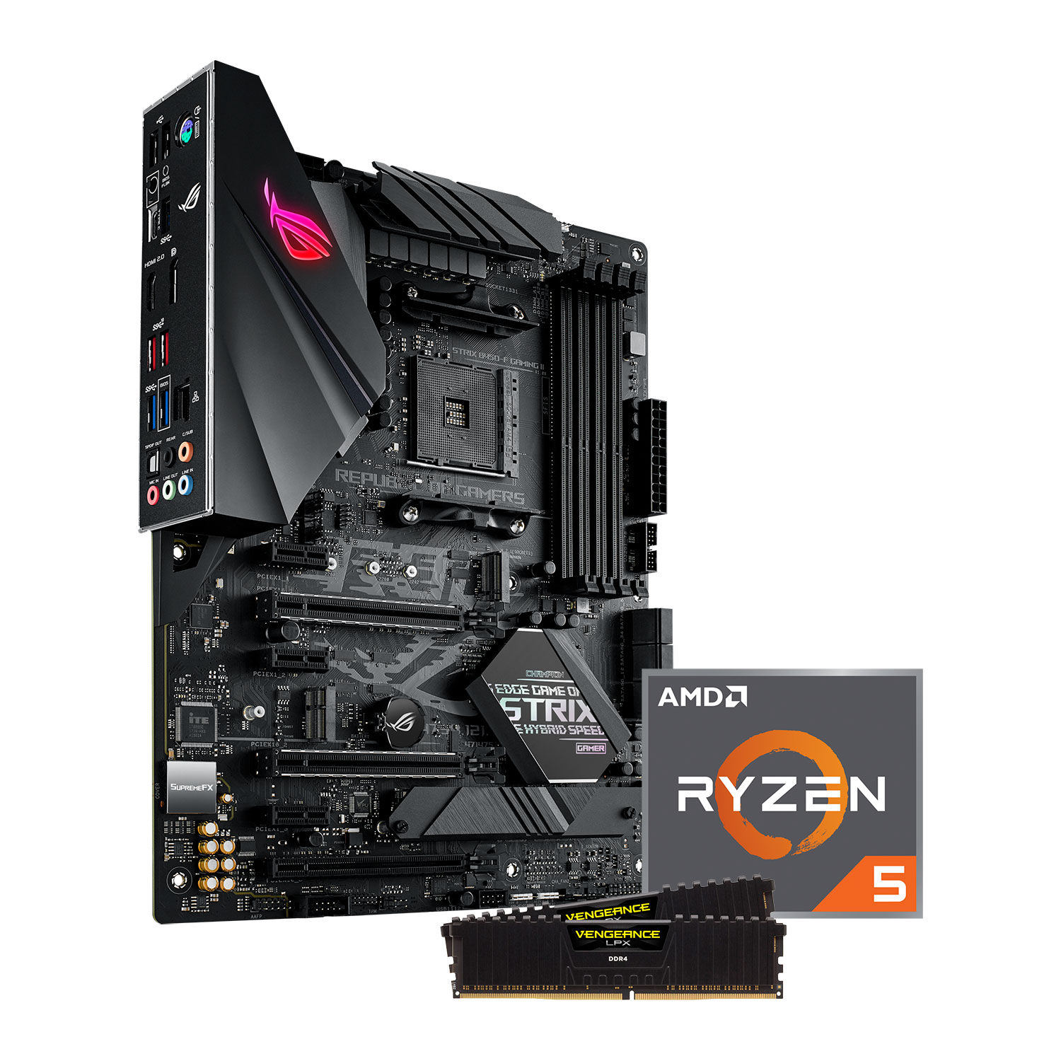 AMD Ryzen 5 3600 CPU, ASUS ROG Strix B450F GAMING II Motherboard