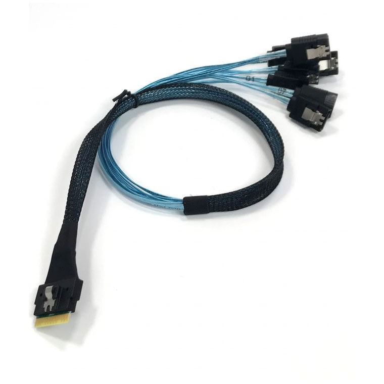 1m SlimSAS 8i SFF8654 to 8x SATA Cable LN128015 SLM18418X SCAN UK