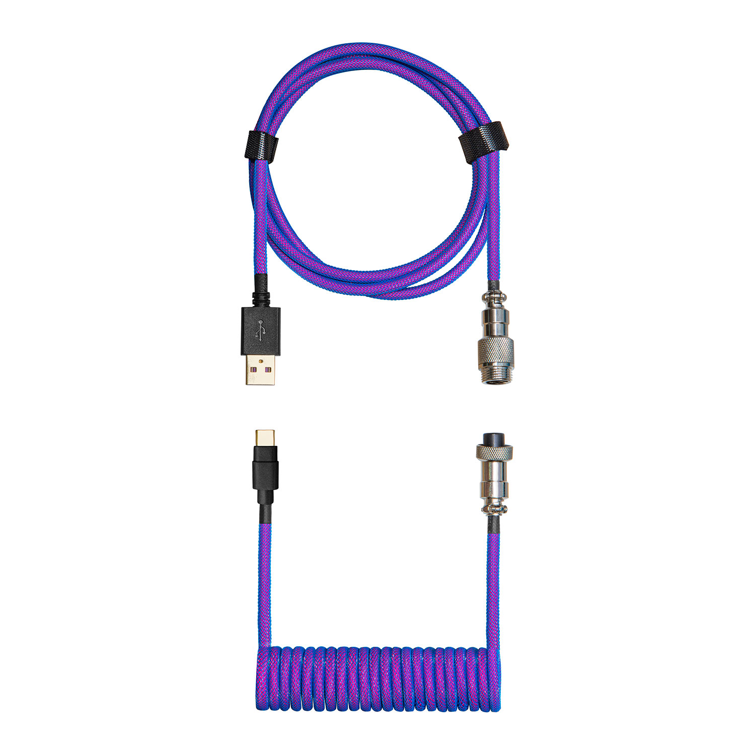 Cooler master usb c to usb a coiled cable thunderstorm blue purple