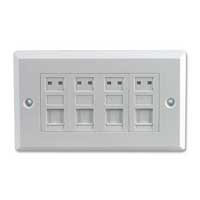 Quad Port RJ45 CAT-5E Faceplate Module Kit (Requires backbox - LN 27413 - for wallmounting*)