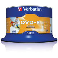 Verbatim 50pcs DVD-R x16 speed 4.7GB Media in Cakebox Printable