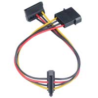 Akasa 30cm 4-pin Molex to Twin SATA Power Connectors