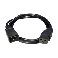 ScanFX 2.5m Mains Extension Lead Plug C19 to C20 Power Cable/Connector - Black
