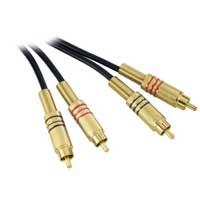 1m Adam Hall Twin Channel Audio Cable 2x Male RCA Phono to 2x Male RCA Phono