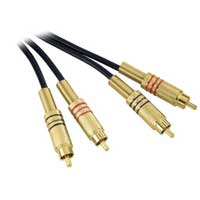 3m Adam Hall Twin Channel Audio Cable 2x Male RCA Phono to 2x Male RCA Phono