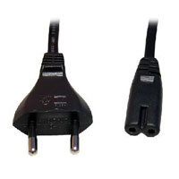 Xclio 2m Mains Lead Plug EURO Plug to Figure 8 (C7) Power Cable - Black