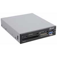 3.5" Black Internal Multi Memory Card Reader Inc Front USB 3.0