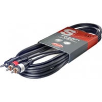 3m Stagg Stereo Mini-Jack to 2x Phono Y-Cable